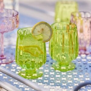 Anthropologie Lucia Acrylic Goblets yellow set of 2